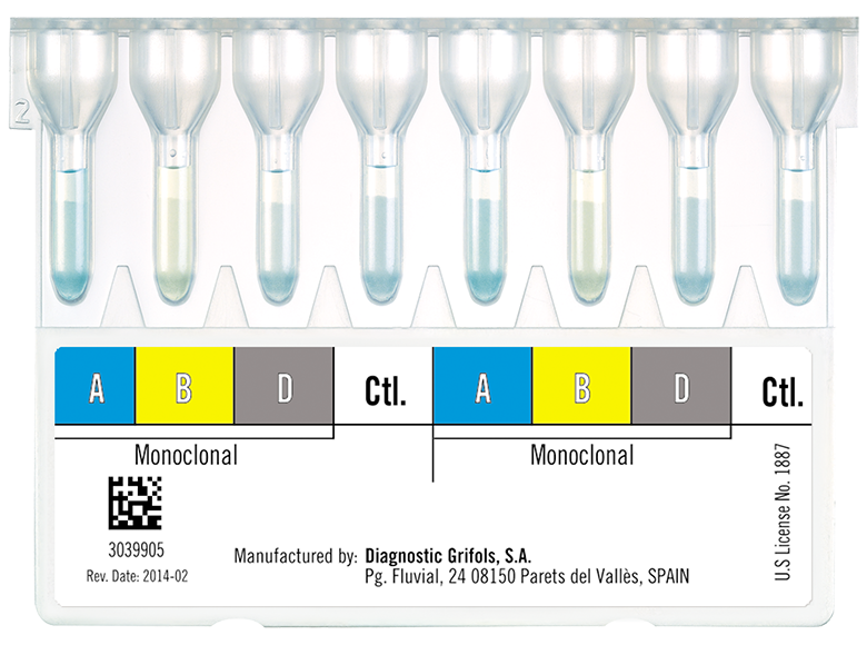 DG Gel Cards Column Agglutination Technology Grifols